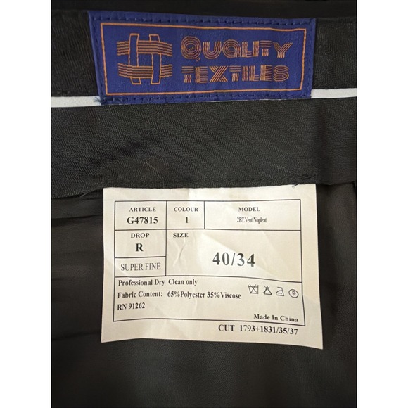 Giorgio Fiorelli Black 2 pc Suit Blazer Slim Fit Jacket 40 Pant 34 x 30 Formal - Picture 11 of 12